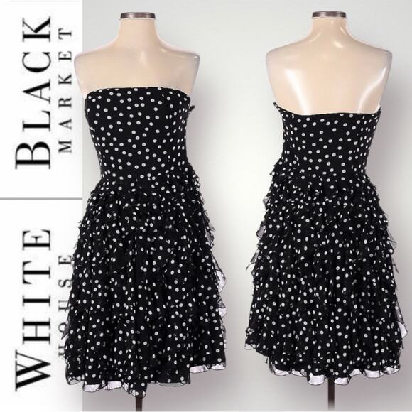 White House Black Market Dresses & Skirts - White House Black Market Strapless Polka Dot Dress - 2